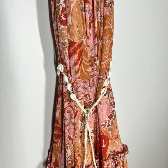 Zimmermann Sz 0 S Violet Short Halter Coral Multi Silk Dress - Picture 8 of 14